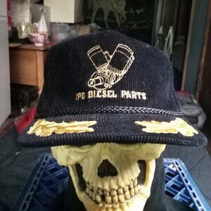 Deadstock Vintage IPD Diesel Parts Corduroy Scrambled Eggs Strap Hat Cap